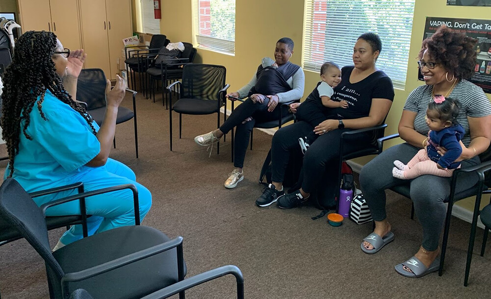 Mothers and children attend the Breastfeeding Celebration during Black Breastfeeding Week in August 2019. Soul Food for Your Baby and the Compton WIC site co-hosted the gathering.